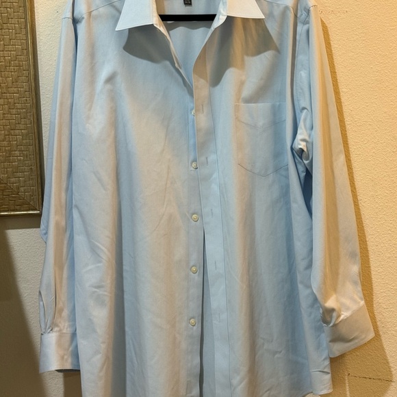 DAVID TAYLOR Men’s Light Blue Button Up Dress Shirt Size 17.5 And 34/35 Arm - Picture 1 of 7